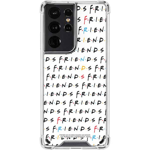 Warner Bros FRIENDS Pattern Galaxy S21 Ultra 5G Clear Case
